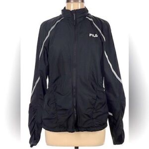 FILA SPORT Windbreaker Zip-Up Jacket with Thumb Hole and Hood Small